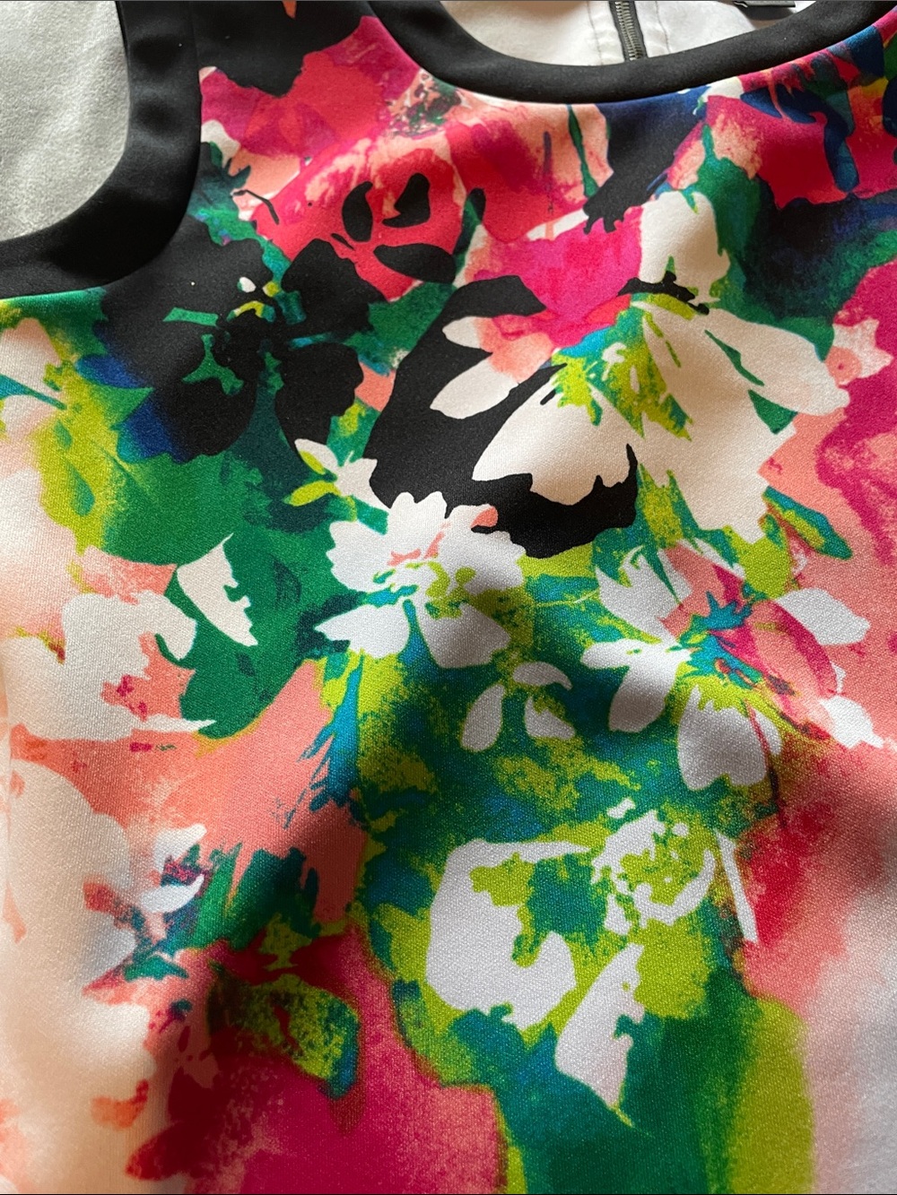 Worthington Floral Print Tank Top - Black, Pink, Green, White - Picture 3 of 8